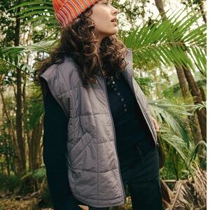 Free People Pippa Packable Puffer Vest Size Medium Gunmetal
